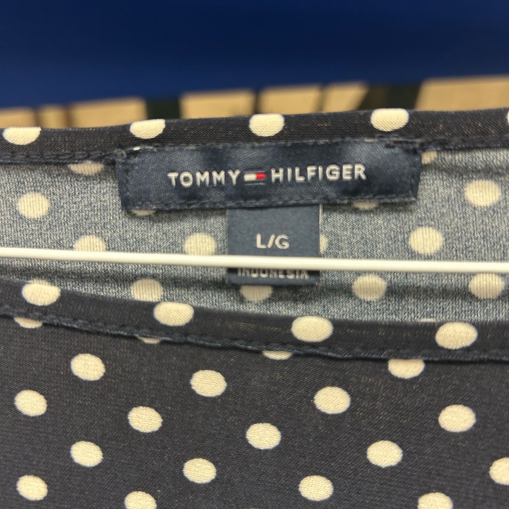 Tommy Hilfiger Navy Polka Dot Top